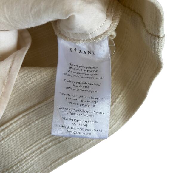 Sezane New Rome Ecru Cream High Waisted Pleated Belted Shorts Women’s Size 4 - Picture 6 of 8